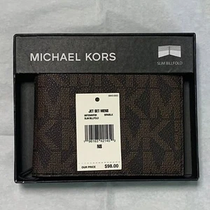 Michael Kors Men's Brown Monogram Bifold Leather Wallet, MSRP $98.00 - Picture 1 of 6
