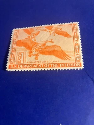US #RW11 mint never hinged $1 orange White Fronted Geese stamp - Image 1 of 2