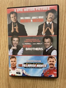 Holmes and Watson, Stepbrothers, Talladega Nights 3 DVD disc used - Picture 1 of 4
