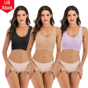 Women's Seamless Cross Front Buckle Sports Bra Comfortable Gym Workout Underwear - Picture 1 of 21