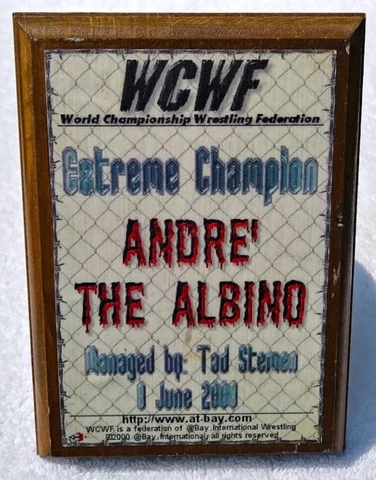 WCWF Wrestling Federation 2000 Andre The Albino 5x7 Wood Plaque Tad Stemen Mgr Cover