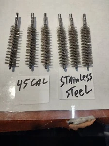 45 caliber stainless steel bore brushes rifle/pistol rmc 6 count - Picture 1 of 1
