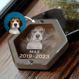 Custom Pet Fur Memorial Box, Personalized Dog Portrait Gift, Loss of Pet Gifts - Picture 1 of 4