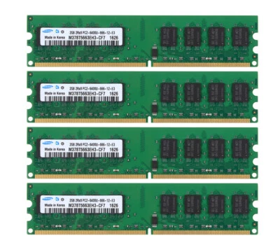 2 GB 4GB 8GB 20GB Samsung PC2-6400U 2Rx8 DDR2 800Mhz Desktop DIMM Memory RAM LOT - Image 1 of 4
