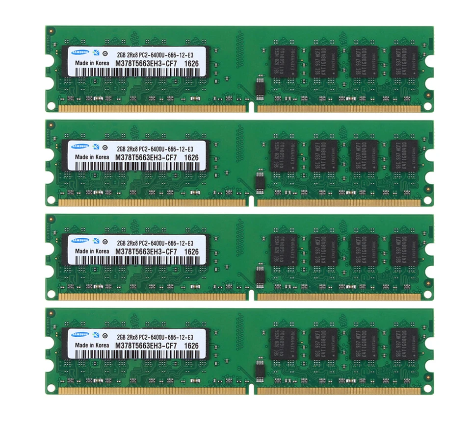 2 GB 4GB 8GB 20GB Samsung PC2-6400U 2Rx8 DDR2 800Mhz Desktop DIMM Memory RAM LOT - Image 1 of 4