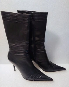 Authentic Fabi Black  Women's Pointed Toe Boots EU Size 39 Shoes Made In Italy - Picture 1 of 17