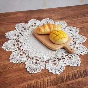 Modern High-quality Lace Trim Round Tablecloth Small Table Cover Party Decor - Picture 1 of 7