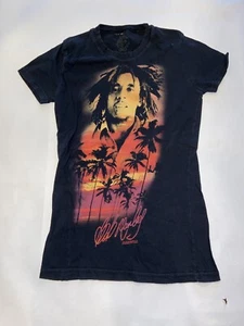 Bob Marley 2011 Women’s Black Graphic T Shirt Fits Like Sz XXS - Picture 1 of 5