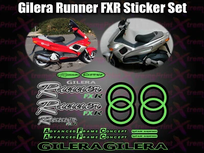 PRINTXTREME LTD Gilera Runner FXR Adesivi Decalcomanie, Verde & Nero ADESIVO ETICHETTA