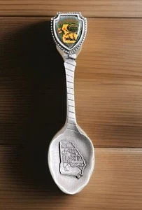 Vintage Souvenir Spoon US Collectible Pewter Georgia Peach - Picture 1 of 4
