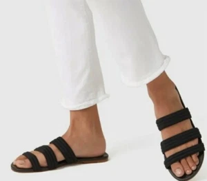 Rothys schwarze Sandalen mit drei Bändern Slipper Größe 8,5 eingestellt ausverkauft   - Bild 1 von 6