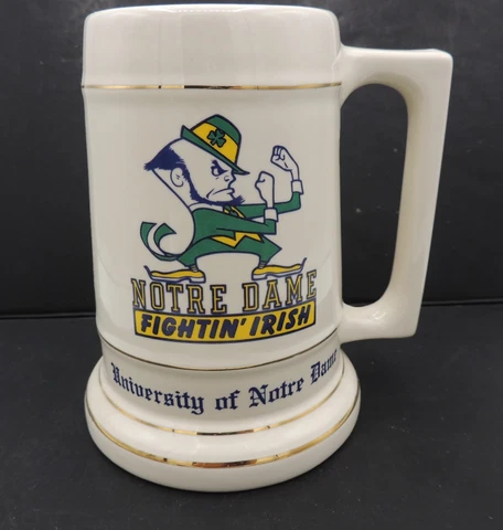 Vintage Notre Dame Fightin' Irish Mug Beer Stein American Decorations Cover