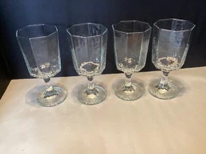 4er Set Libbey FACETTEN strukturiert klar 6 7/8" Wasserkelche Gläser 8-seitig - Bild 1 von 11