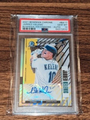 2021 Bowman Chrome Ascensions Jarred Kelenic RC Auto Rookie /100 PSA 10 Pop 6! - Image 1 of 2