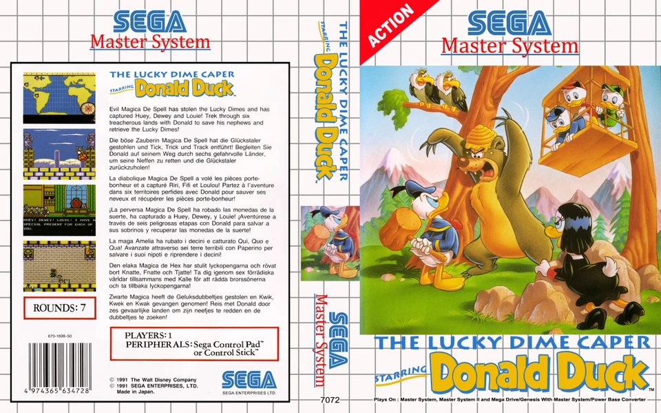 Lucky Dime Caper Master System Box Art Case Insert Cover Only - Image 1 of 1