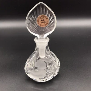 Botella de perfume de vidrio transparente vintage República Checa casa princesa flor esmerilada - Imagen 1 de 10