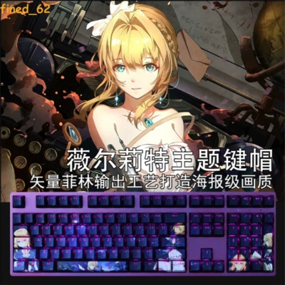 108Keys Violet Evergarden PBT Transparent Purple Keycaps for Cherry MX Keyboard - Image 1 of 4