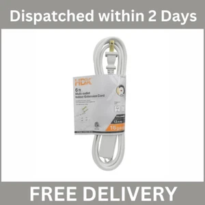 6 Ft. 16/2 Light Duty Indoor Multi-Outlet Extension Cord White - Picture 1 of 7