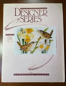 Chart Folder #232 Wrens & Daffodils Sudbury House Designer Cross Stitch Birds - Picture 1 of 2