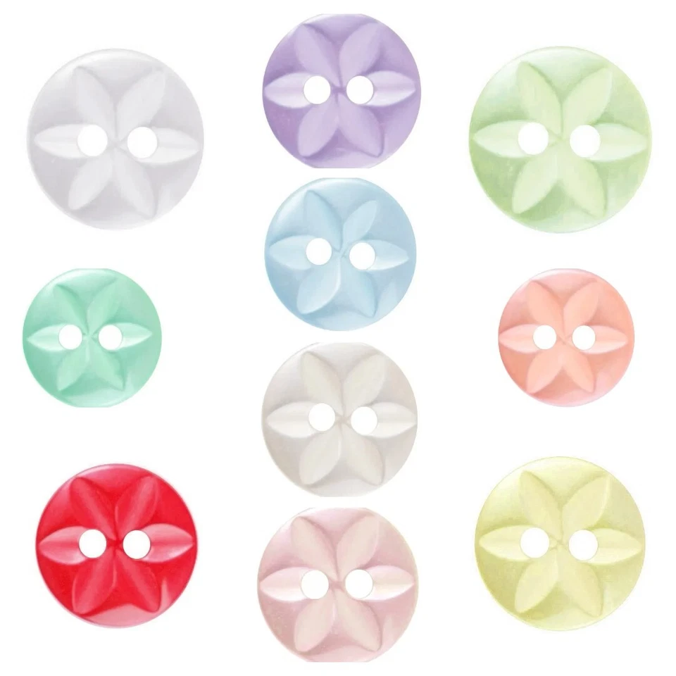 Trimits 11mm Star Buttons Baby Cardigans Handmade Knitting Sewing 11 Colours - Image 1 of 4