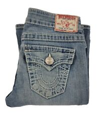 True Religion Womens Joey Big T Flare Jeans Size 26 Light Wash Y2K Measures 30