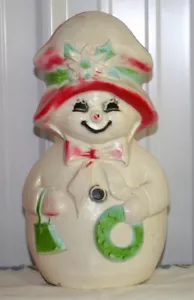 Mrs. Jolly George 13” Christmas Snowman Blow Mold Union Products Vtg 70s RARE * - Picture 1 of 12