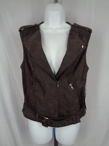 Astr The Label Faux Suede Moto Belted Vest Size Small New - Picture 1 of 13