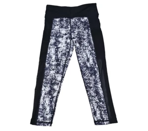 Mono B Womens Legging Size Small Black White Crop Mesh Sides - Picture 1 of 4