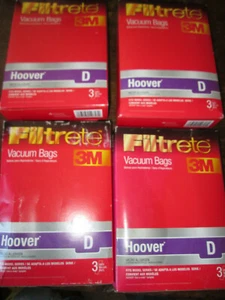 4 Filtrete  64711, Vacuum Bags, Hoover D, Hoover Dial-A-Matic Upright, 12 Bags  - Picture 1 of 4