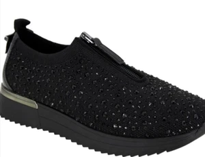 Cameron Zip Kennith Cole Reaction Jewel Jogger Sneakers 8.5 black Crystal shoes - Picture 1 of 7