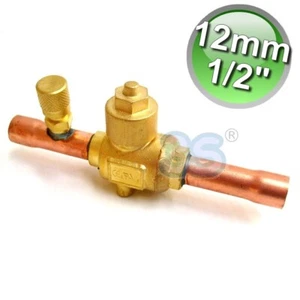 Valvola a sfera 12 mm con presa di servizio - 1/2'' biflusso in rame - Imagen 1 de 1