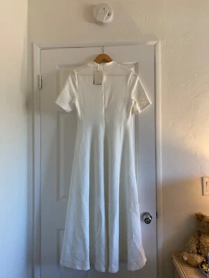 Flamingo, Vestido Branco de Verão, Meninas, Tamanho G - Imagem 1 de 4