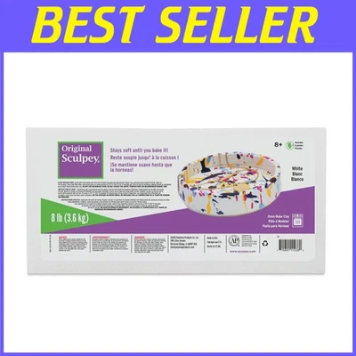 Versatile 8 lbs Non-Toxic White Oven Bake Clay for DIY Crafts & School Projects - Image 1 of 4