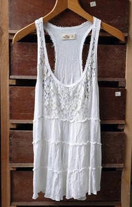Hollister Tank Top White Lace Vampire Diaries Elena Gilbert vibes Size 10 - Picture 1 of 10