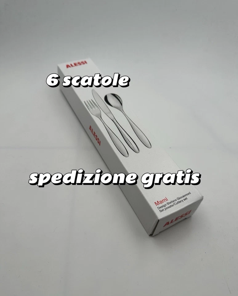 Set di Posate Alessi Mami 18pz SG38S24M Acciaio inox 6 scatole x 3 - Bild 1 von 4