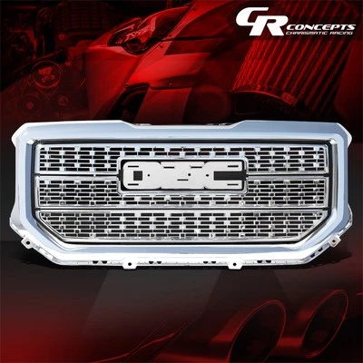 CHROME ABS DENALI 风格前置制动器上盖格栅/烧烤套件 适用于 16-18 GMC SIERRA — 第 1/4 张图片
