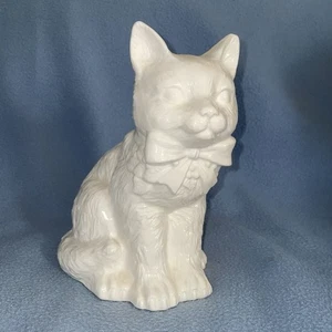 RARE VTG Schmid 1984 Gordon Fraser Milk Glass Cat Light Sitting White Mold China - Picture 1 of 8