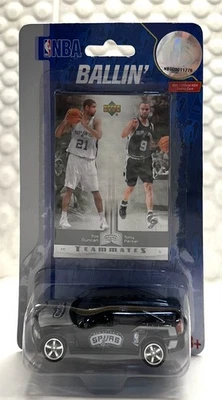 Tarjeta Duncan/Parker San Antonio Spurs Ballin' TeamMates y coche diecast de la NBA de la - ¡RARO! Foto 1 de 2