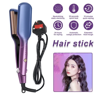 Triple Barrel Ceramic Hair Curler Curling Iron Salon Styler Waver Purple EB5