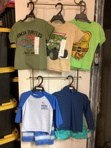 Lot Of 5 Boys Clothes 18 Mths 3 Nickelodeon T-Shirts TMNT & 2 Carter Swimsuits  - Picture 1 of 1