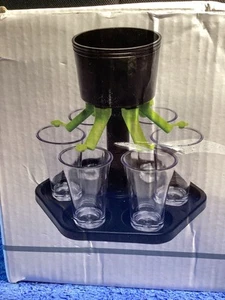 Brethauer-Downing Schnaps Schnaps Spender und Ausgießer Set.   6 aryklische Gläser  - Bild 1 von 10