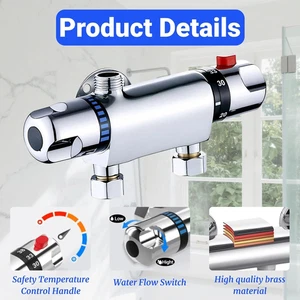 Zjyufy Thermostatic Shower Mixer Shower Valve Wall Mounted Shower Mixer Tap A... - Picture 1 of 12