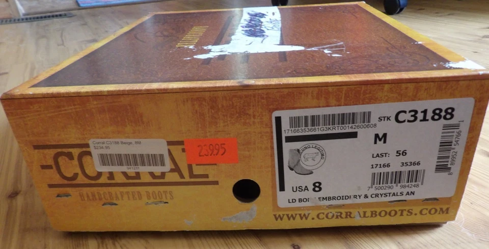 womens Corall handcrafted short cowgirl short boots short sz 8 used - Image 1 of 4