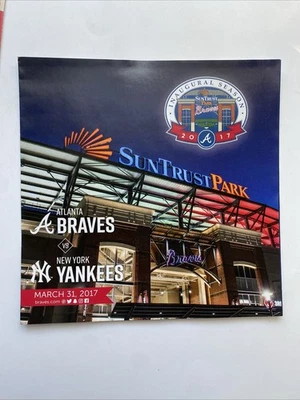 NEW STADIUM Atlanta Braves Baseball 2017 Gameday Program SGA Inaugural v Yankees - Image 1 of 2