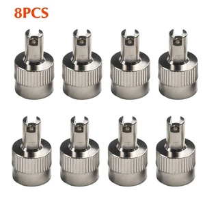 8 x Dust Caps With Valve Tool Silver / Gold New - Picture 1 of 8