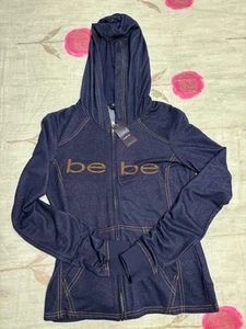 Vintage Y2K BEBE Dark Blue zip up top Size XS - Picture 1 of 4
