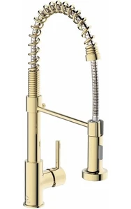 Großküche Spültischarmatur goldfarben mit herunterziehbarer Brause Einhand NEU - Bild 1 von 8