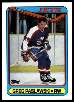 1990-91 Topps #154 Greg Paslawski Winnipeg Jets Hockey Card - Image 1 of 2