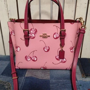 Coach Mollie Tasche 25 mit Kirschmuster CR293 Neu Pinksp - Bild 1 von 7
