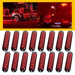 16X Red 6LED Lamp Light Truck Trailer Clearance Marker Side Light 12V Waterproof - Picture 1 of 11